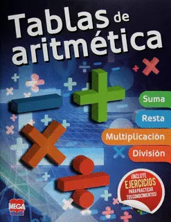 Tablas de Aritmética: Suma, Resta, Multiplicación, División