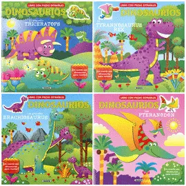 Libro con Piezas Extraíbles Dinosaurios (4 Títulos)