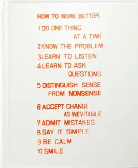 PETER FISCHLI DAVID WEISS: HOW TO WORK BETTER