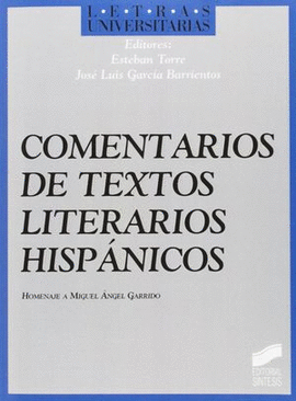 COMENTARIOS DE TEXTOS LITERARIOS HISPÁNICOS