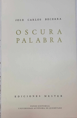 OSCURA PALABRA