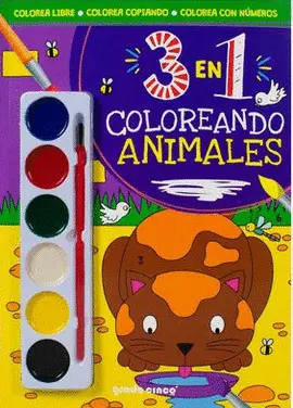 3 en 1 Coloreando Animales