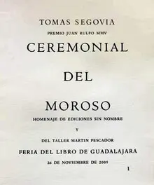 CEREMONIAL DEL MOROSO, EL CEREMONIAL DEL MOROSO, EL